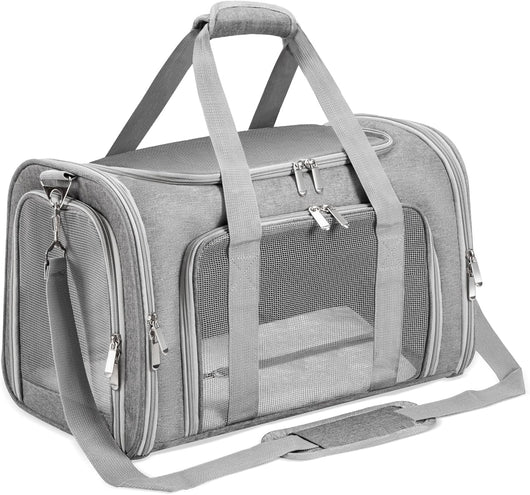 Soft-Sided Foldable Pet Carrier Bag with Steel Frame